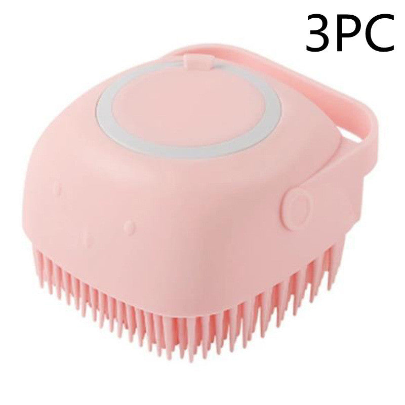 Silicone Pet Bath & Massage Glove – Grooming Brush for Dogs & Cats with Shampoo Dispenser