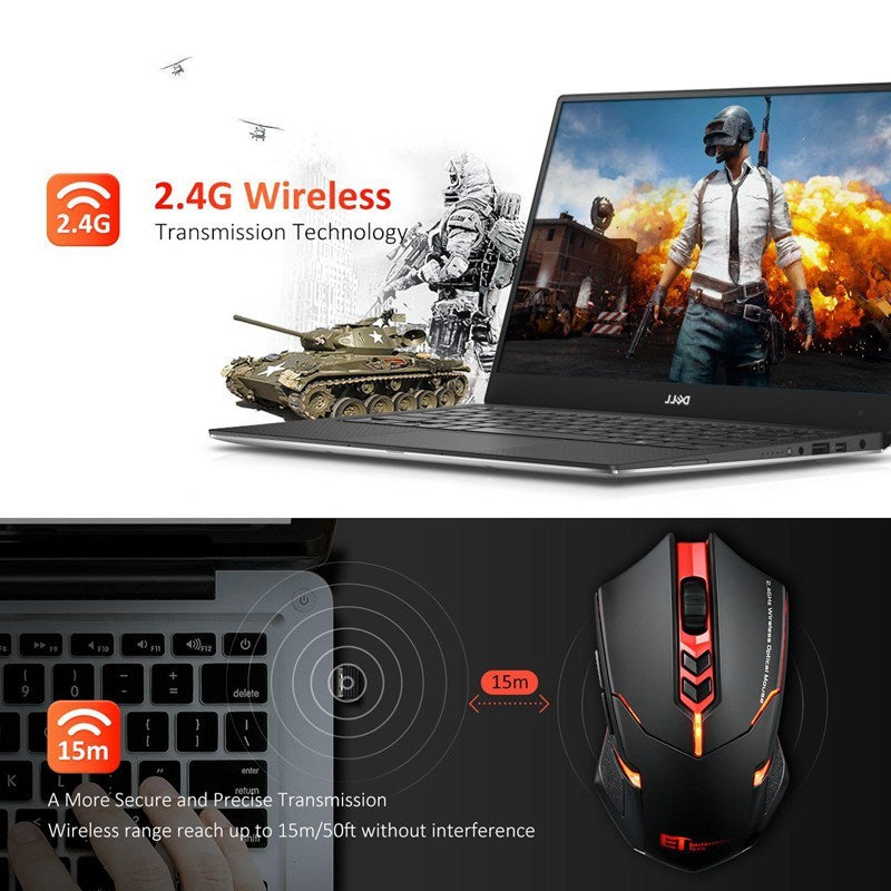Silent Wireless Mouse with LED Light – Power-Saving & Ergonomic