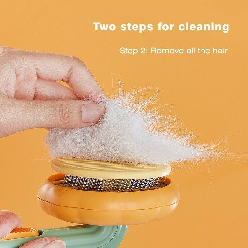 Pet Pumpkin Brush – Self-Cleaning Slicker Brush for Dogs, Cats, and Rabbits