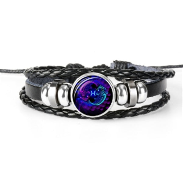 Zodiac Constellation Braided Bracelet – Unisex Astrology Jewelry