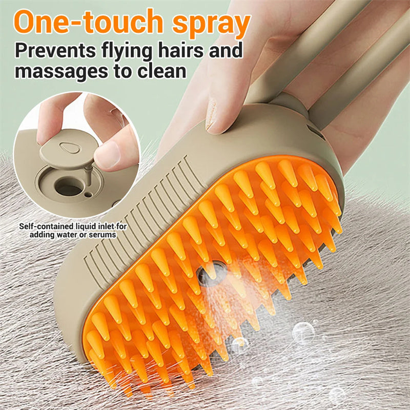 Electric Steam Brush for Pets – Massage, Hair Removal & Grooming
