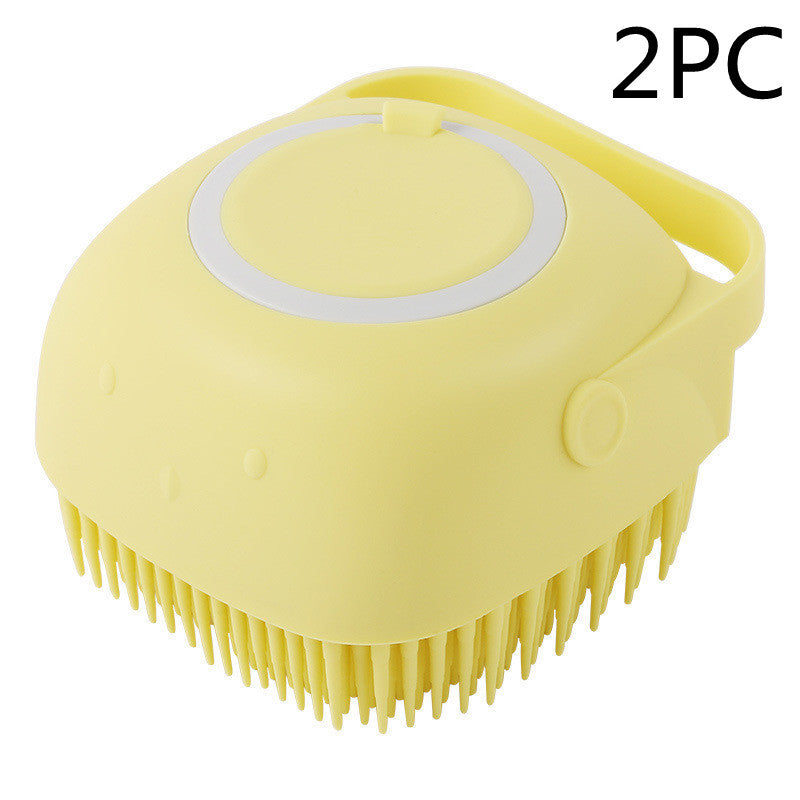 Silicone Pet Bath & Massage Glove – Grooming Brush for Dogs & Cats with Shampoo Dispenser
