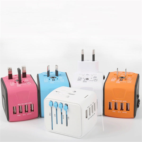 Multinational Travel USB Charger – 4-in-1 Socket & Universal Adapter