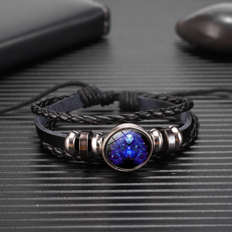 Zodiac Constellation Braided Bracelet – Unisex Astrology Jewelry