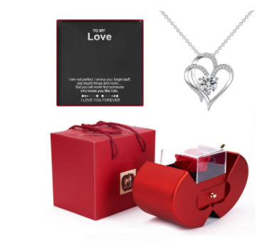 Eternal Rose Apple Jewelry Box – Necklace Gift for Her | Valentine's, Mother's Day, Christmas
