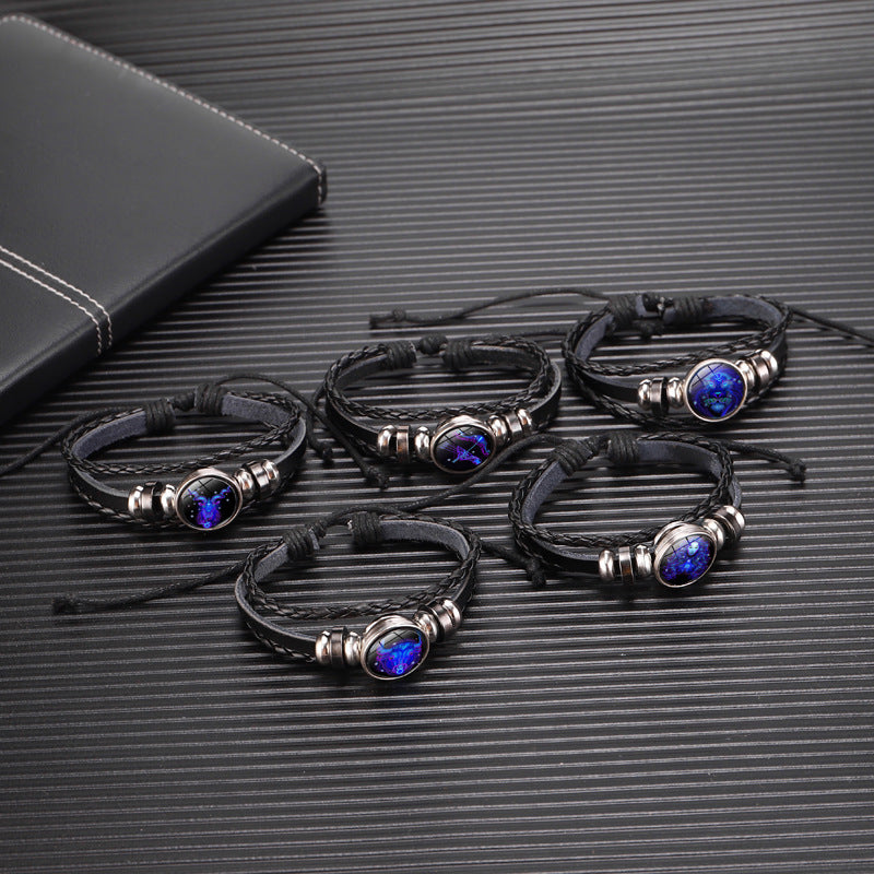 Zodiac Constellation Braided Bracelet – Unisex Astrology Jewelry