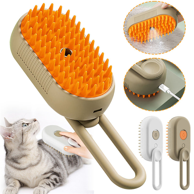 Electric Steam Brush for Pets – Massage, Hair Removal & Grooming