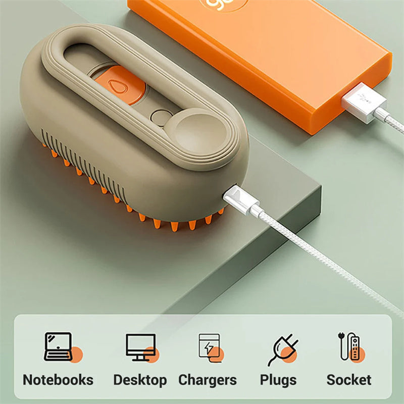 Electric Steam Brush for Pets – Massage, Hair Removal & Grooming