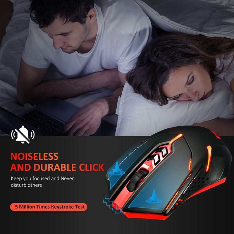 Silent Wireless Mouse with LED Light – Power-Saving & Ergonomic