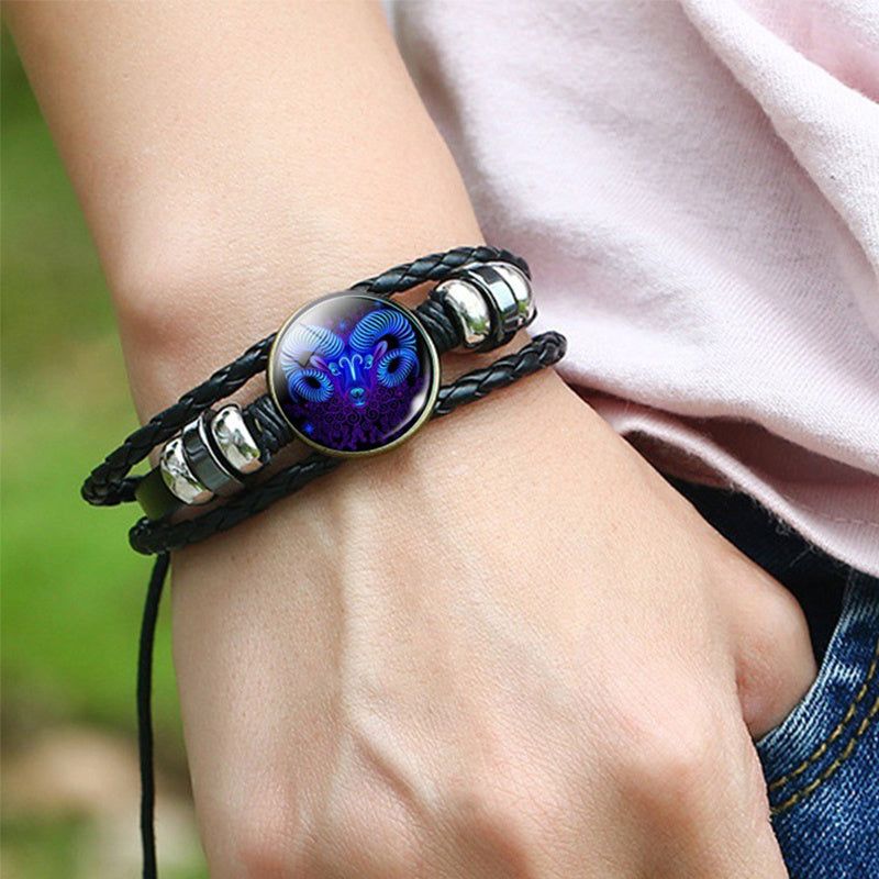 Zodiac Constellation Braided Bracelet – Unisex Astrology Jewelry