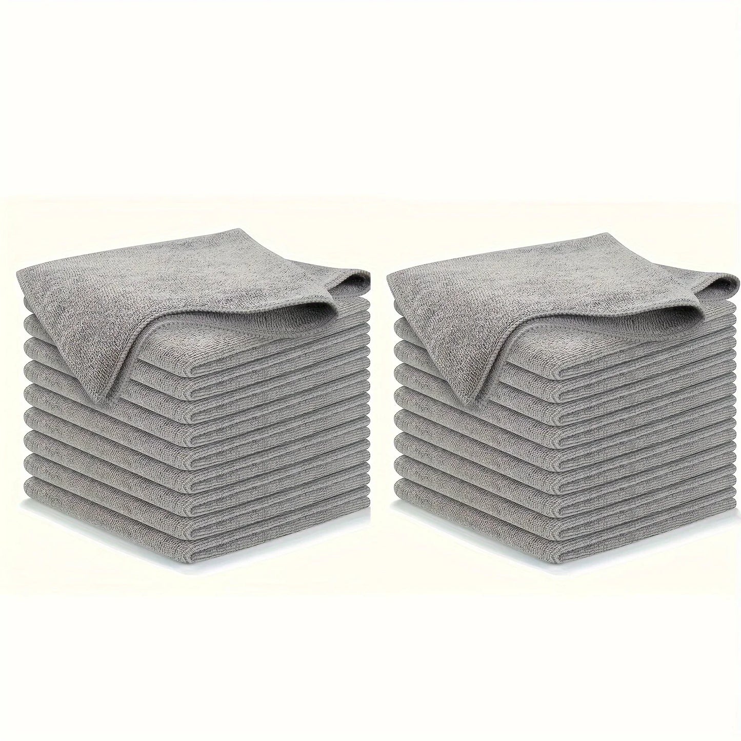 5/10/20pcs Kitchen Towels, Ultra-fine Fiber Light Gray Cleaning Cloth Set, Absorbent, Soft and Stain-removing Cloth - The Highest Nation