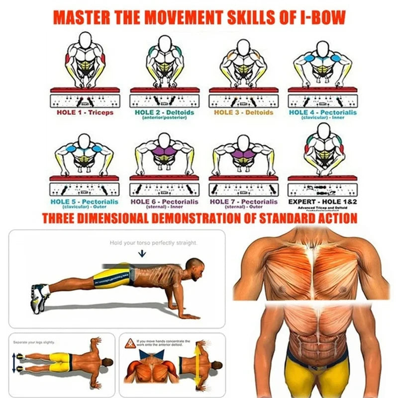 Portable Foldable Push-Up Board Set with Handles – Full Body Workout Trainer