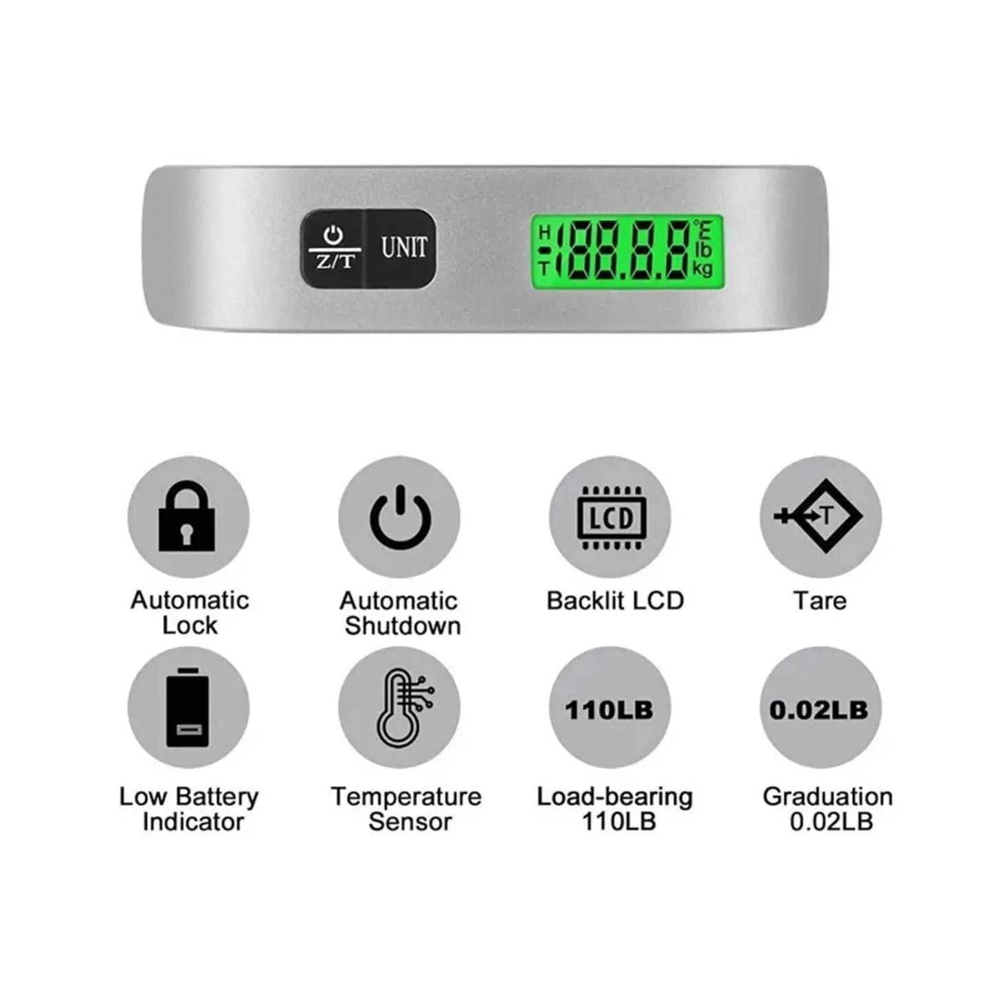 Digital Luggage Scale – 110lb/50kg Portable Handheld Baggage Weight Scale for Travel - The Highest Nation