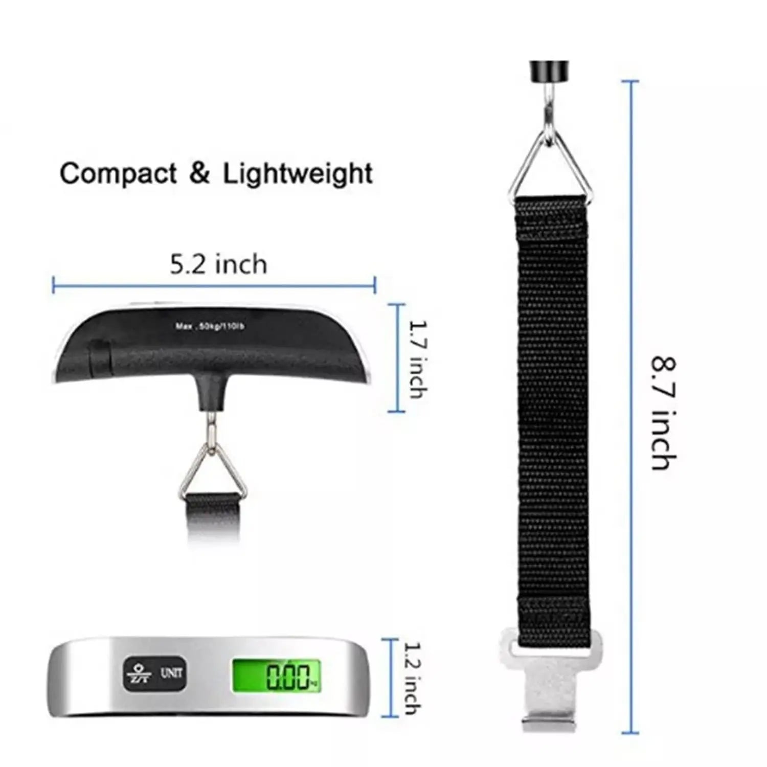 Digital Luggage Scale – 110lb/50kg Portable Handheld Baggage Weight Scale for Travel - The Highest Nation