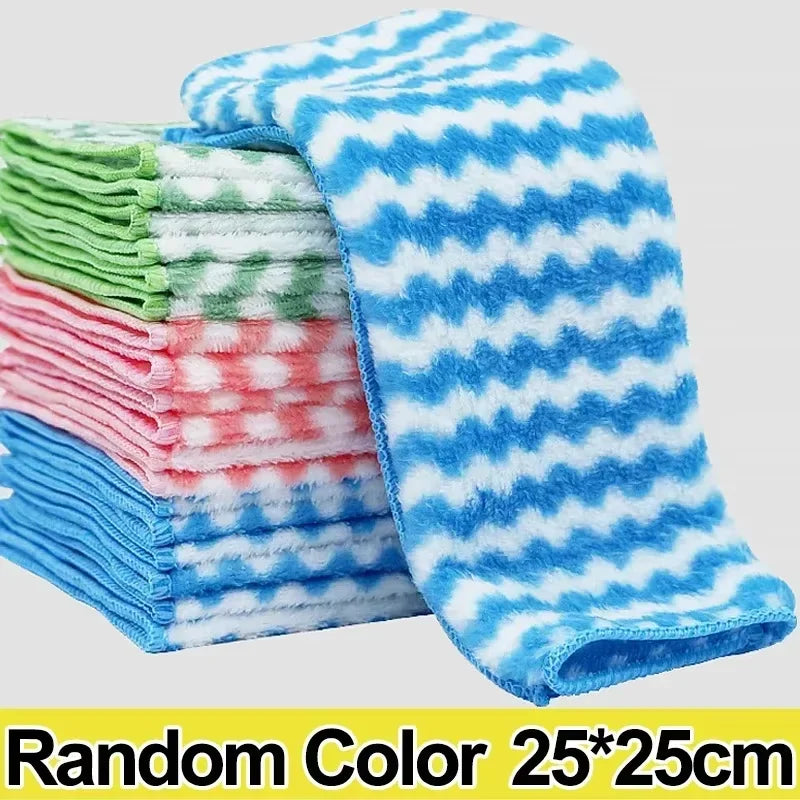 5/10/20pcs Kitchen Towels, Ultra-fine Fiber Light Gray Cleaning Cloth Set, Absorbent, Soft and Stain-removing Cloth - The Highest Nation