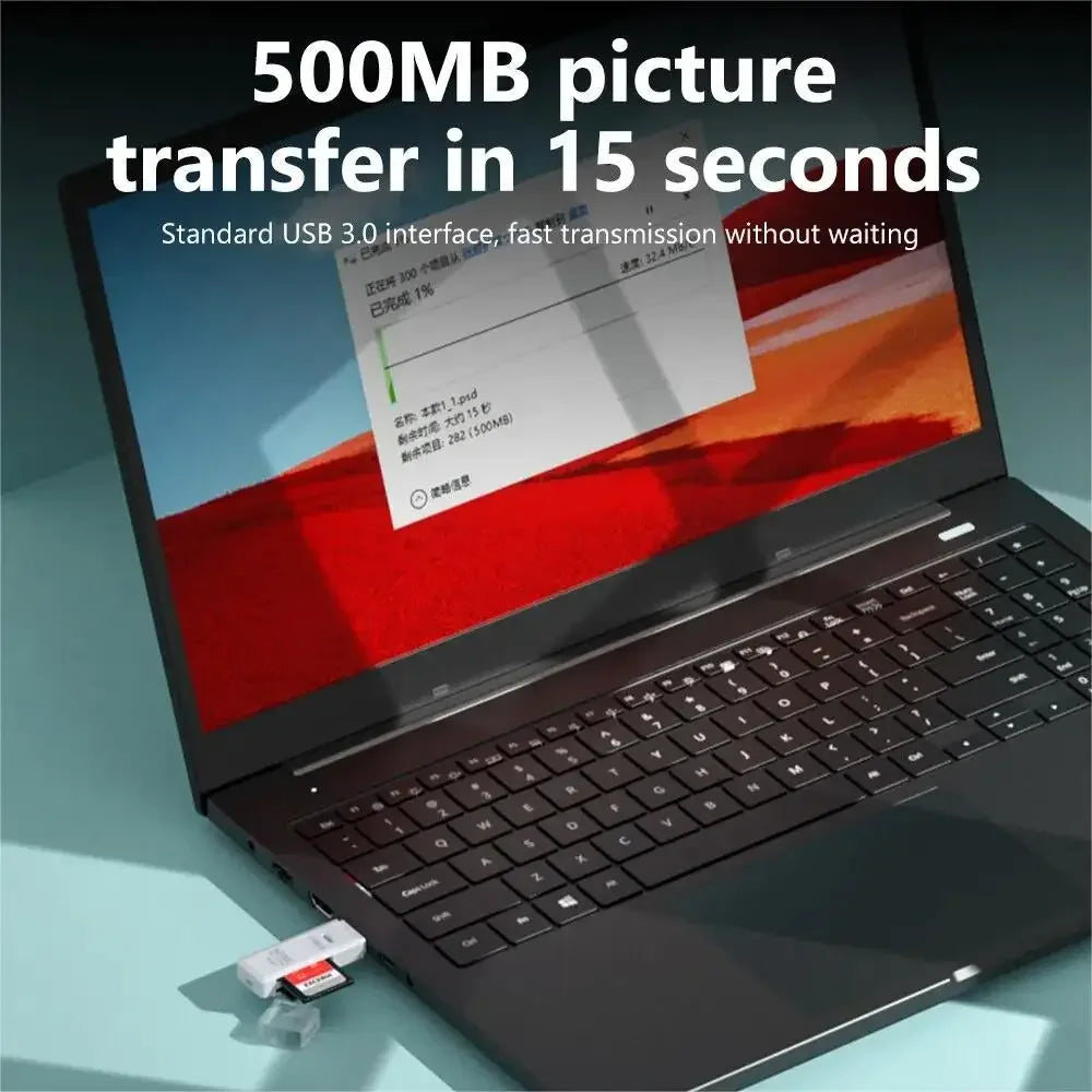 2-in-1 High-Speed USB Card Reader – USB 3.0/2.0, Supports SD & TF Cards for PC, Laptop, Camera, Car - The Highest Nation
