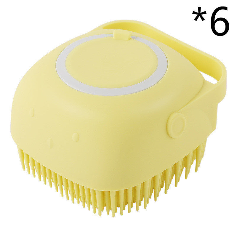 Silicone Pet Bath & Massage Glove – Grooming Brush for Dogs & Cats with Shampoo Dispenser