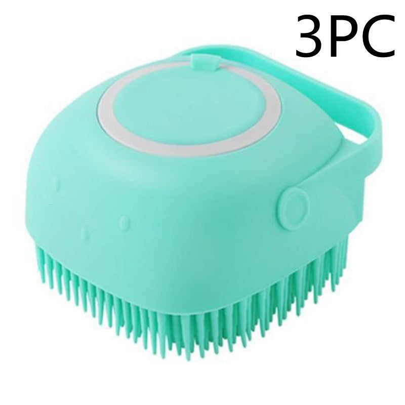 Silicone Pet Bath & Massage Glove – Grooming Brush for Dogs & Cats with Shampoo Dispenser