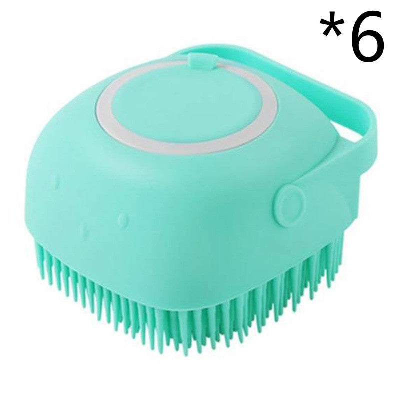Silicone Pet Bath & Massage Glove – Grooming Brush for Dogs & Cats with Shampoo Dispenser