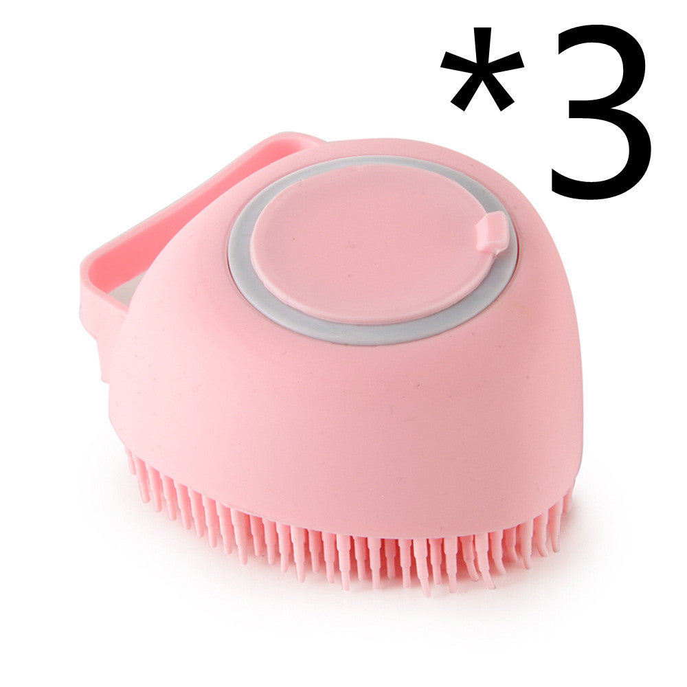 Silicone Pet Bath & Massage Glove – Grooming Brush for Dogs & Cats with Shampoo Dispenser