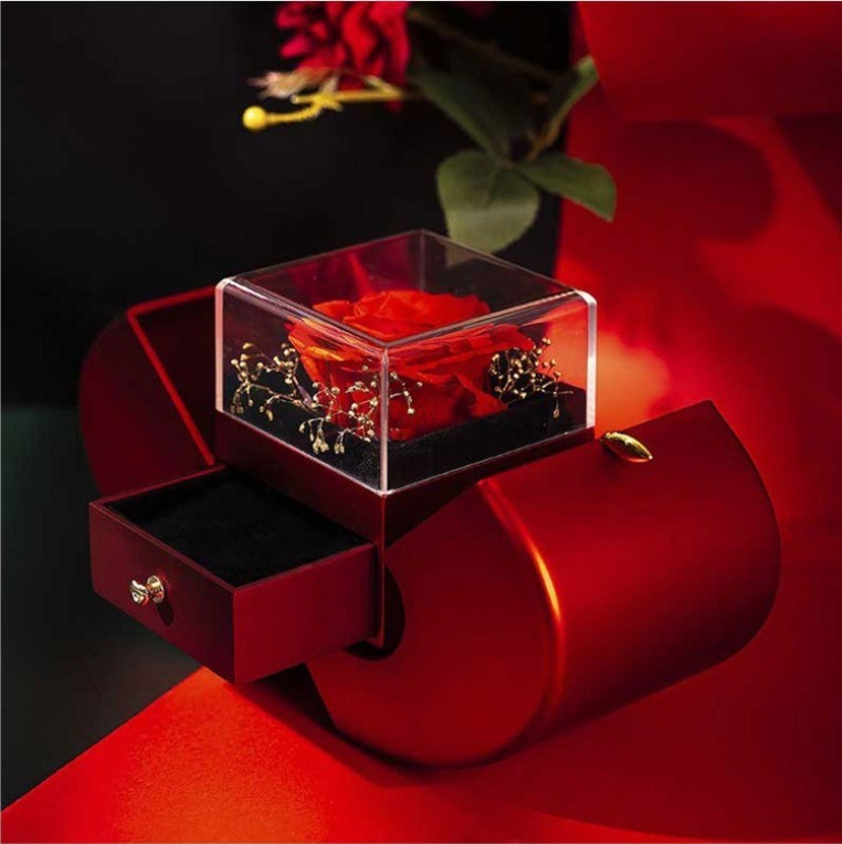 Eternal Rose Apple Jewelry Box – Necklace Gift for Her | Valentine's, Mother's Day, Christmas