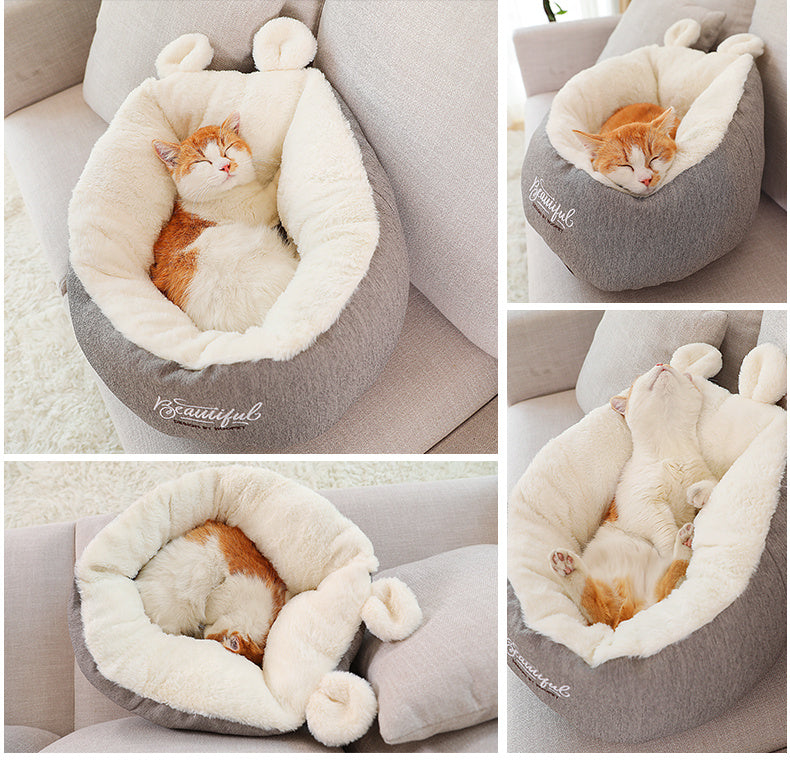 Warming Pet Dog Bed – Soft Sleeping Bag Cushion for Puppies & Small Dogs