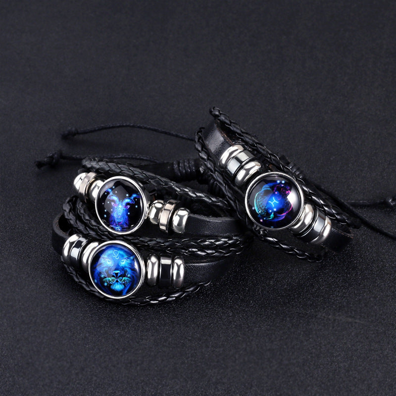 Zodiac Constellation Braided Bracelet – Unisex Astrology Jewelry