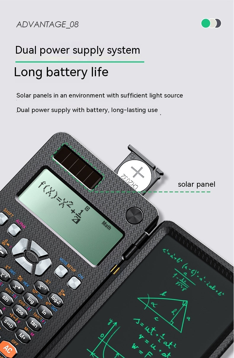 2-in-1 Foldable Scientific Calculator & Handwriting Tablet – Learning Function