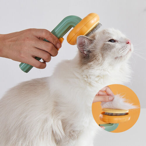Pet Pumpkin Brush – Self-Cleaning Slicker Brush for Dogs, Cats, and Rabbits