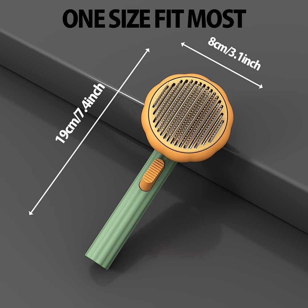 Pet Pumpkin Brush – Self-Cleaning Slicker Brush for Dogs, Cats, and Rabbits