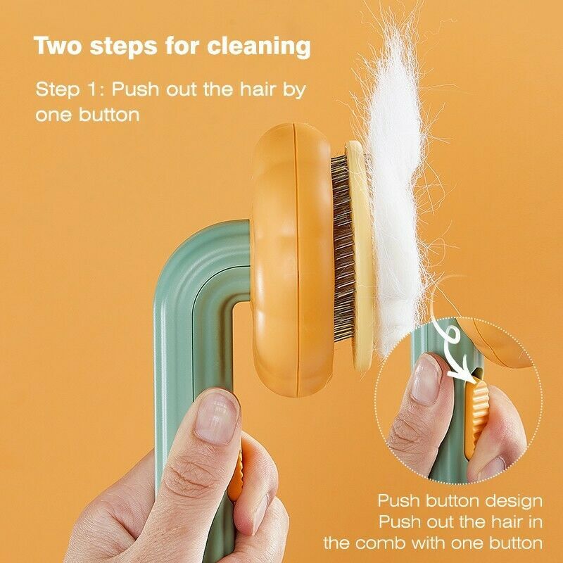 Pet Pumpkin Brush – Self-Cleaning Slicker Brush for Dogs, Cats, and Rabbits