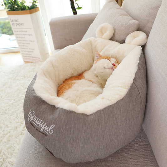 Warming Pet Dog Bed – Soft Sleeping Bag Cushion for Puppies & Small Dogs