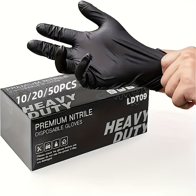 Heavy Duty Powder-Free Nitrile Gloves, 10/20/50pcs - Latex-Free, Waterproof, Ambidextrous - The Highest Nation