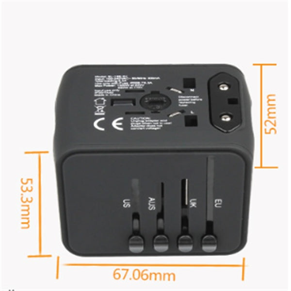 Multinational Travel USB Charger – 4-in-1 Socket & Universal Adapter