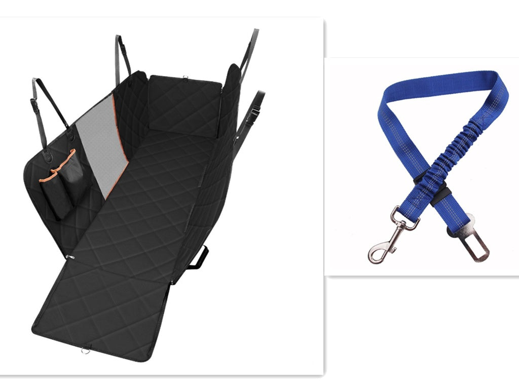 Dog Car Seat Cover with Mesh Window – Waterproof Hammock & Travel Protector for Rear Seat