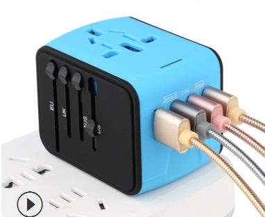 Multinational Travel USB Charger – 4-in-1 Socket & Universal Adapter