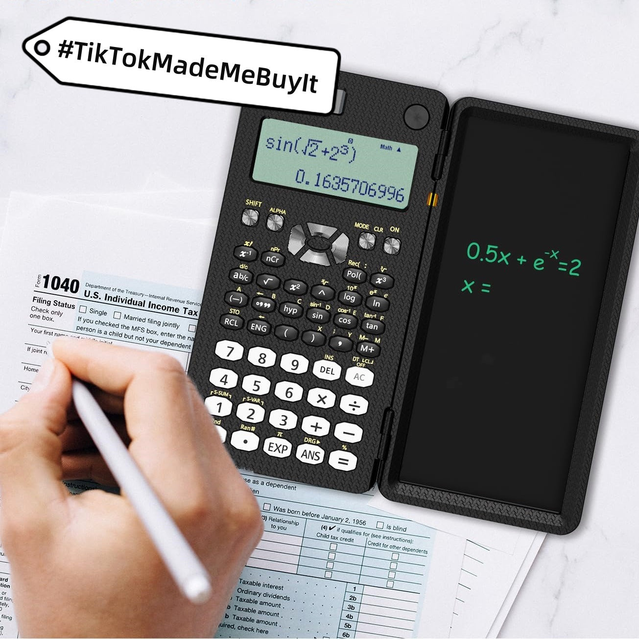 2-in-1 Foldable Scientific Calculator & Handwriting Tablet – Learning Function