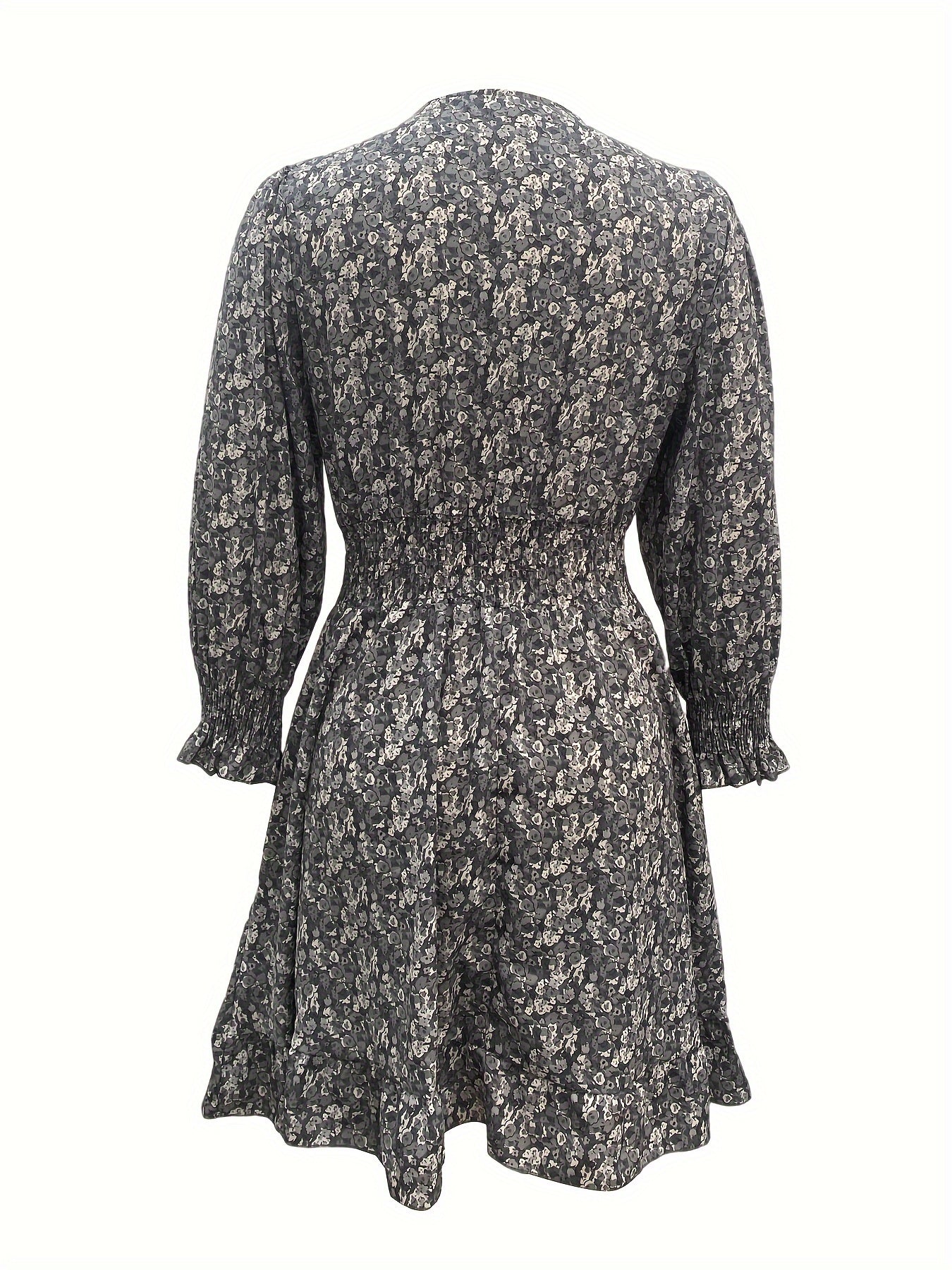 Floral V-Neck Shirred Waist Dress – Casual Spring & Summer Style - The Highest Nation