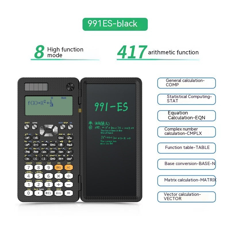 2-in-1 Foldable Scientific Calculator & Handwriting Tablet – Learning Function
