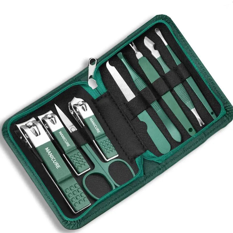 Professional Stainless Steel Manicure & Pedicure Kit – Nail Clipper Set with Travel Case