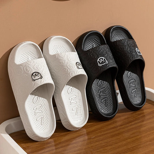 Cartoon Bear Slides – Soft, Thick-Soled Anti-Slip Slippers for Men & Women, Indoor & Outdoor Use - The Highest Nation