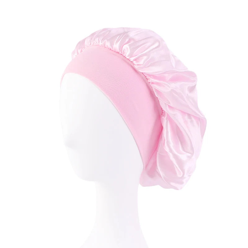 Satin Sleep Bonnet – Unisex Wide-Brim Night Cap with Elastic Band - The Highest Nation