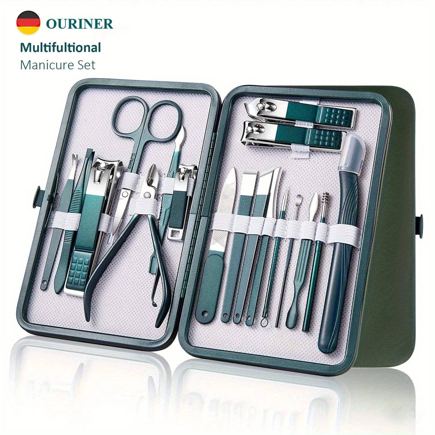 Professional Stainless Steel Manicure & Pedicure Kit – Nail Clipper Set with Travel Case