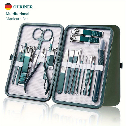 Professional Stainless Steel Manicure & Pedicure Kit – Nail Clipper Set with Travel Case