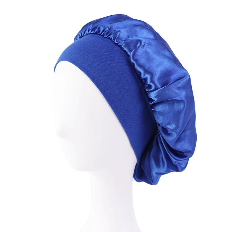 Satin Sleep Bonnet – Unisex Wide-Brim Night Cap with Elastic Band - The Highest Nation