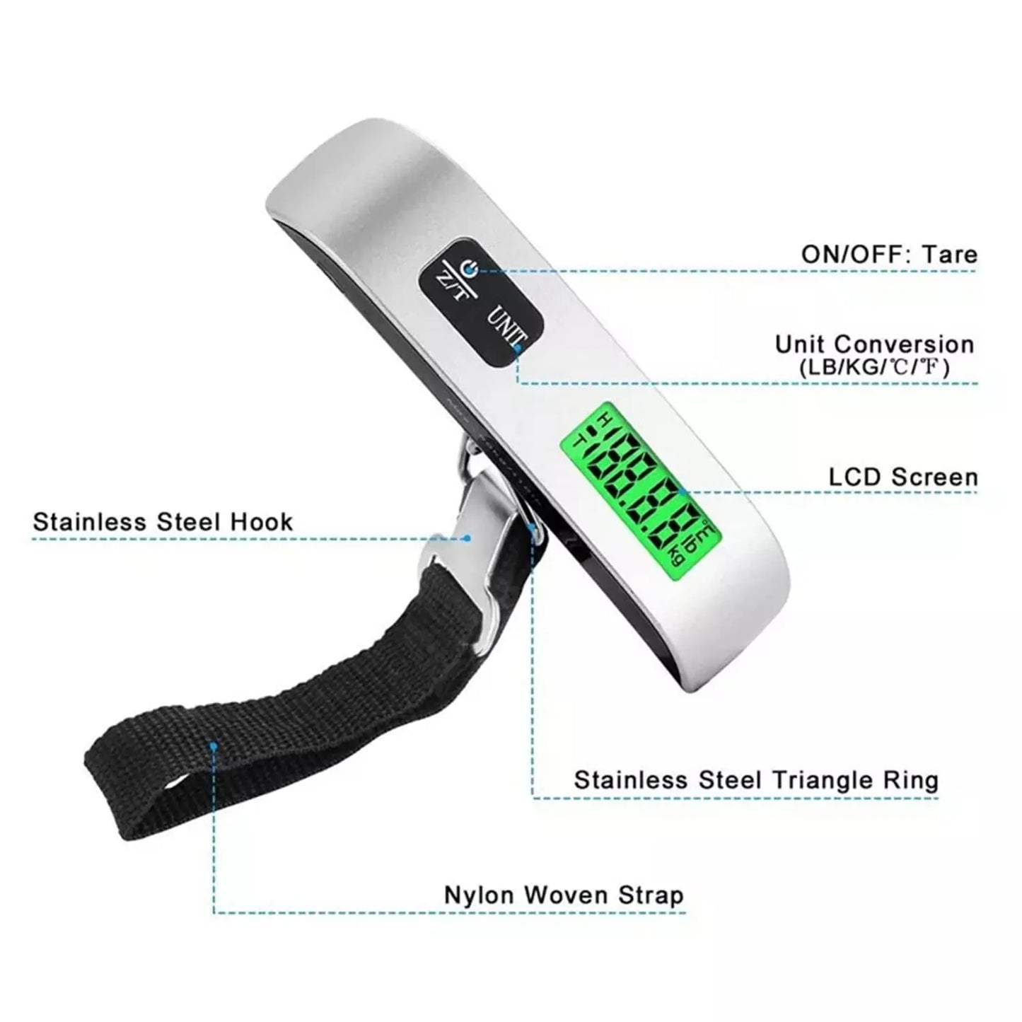 Digital Luggage Scale – 110lb/50kg Portable Handheld Baggage Weight Scale for Travel - The Highest Nation