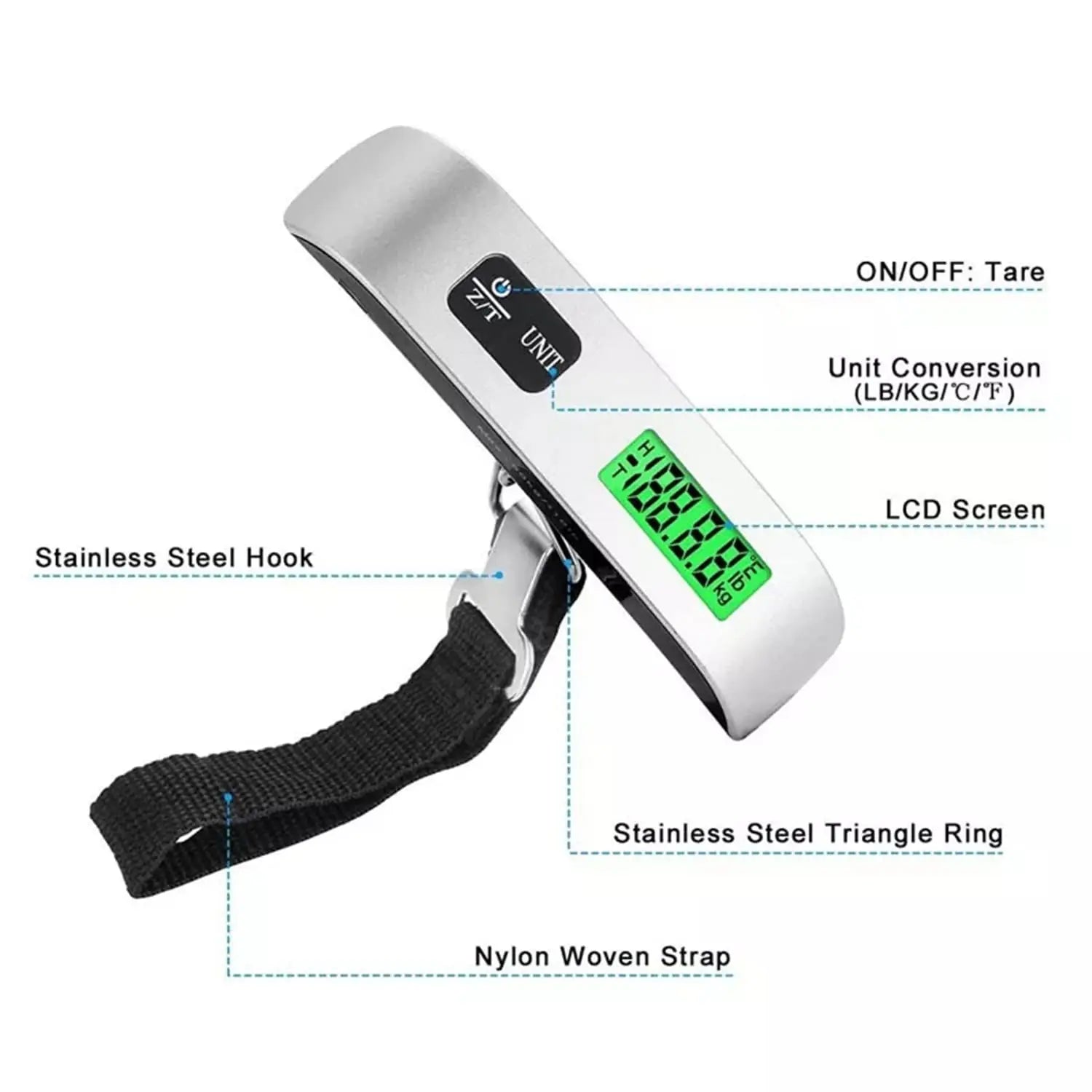 Digital Luggage Scale – 110lb/50kg Portable Handheld Baggage Weight Scale for Travel - The Highest Nation