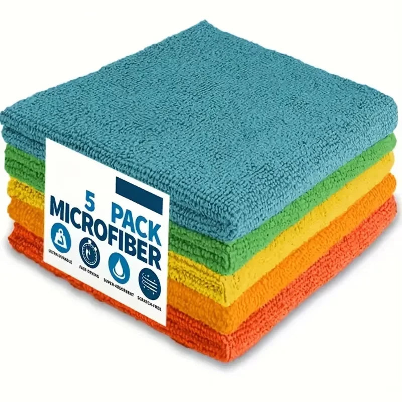 5/10/20pcs Kitchen Towels, Ultra-fine Fiber Light Gray Cleaning Cloth Set, Absorbent, Soft and Stain-removing Cloth - The Highest Nation