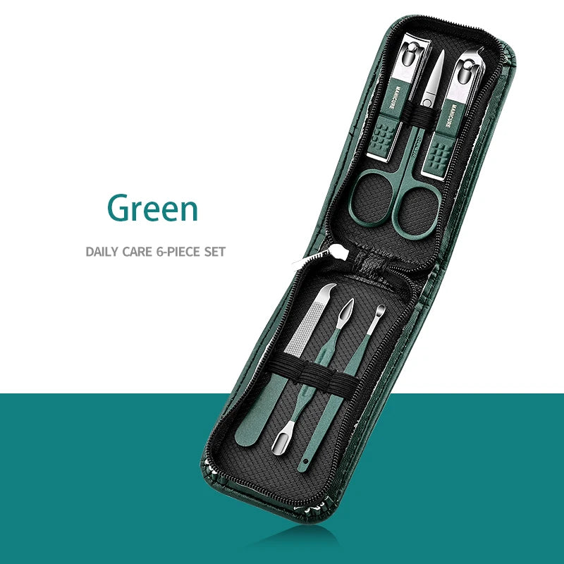 Professional Stainless Steel Manicure & Pedicure Kit – Nail Clipper Set with Travel Case