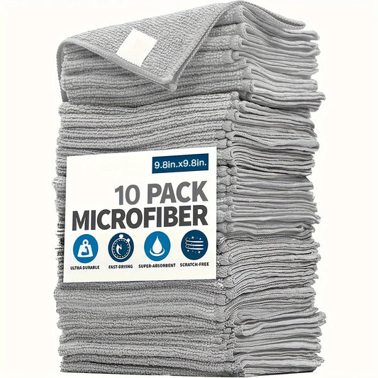 5/10/20pcs Kitchen Towels, Ultra-fine Fiber Light Gray Cleaning Cloth Set, Absorbent, Soft and Stain-removing Cloth - The Highest Nation
